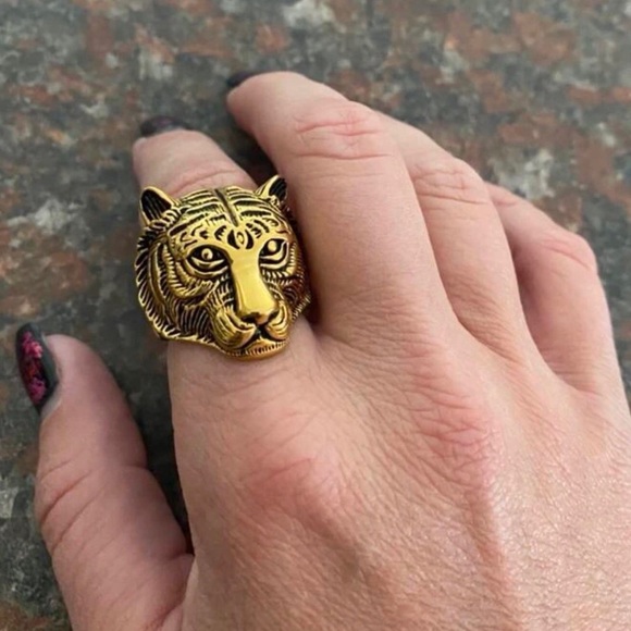 New FP Gold Plated Tiger Statement Ring ~ Silver or Bronze Clemson LSU Auburn - Picture 14 of 16